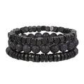Fashion Volcanic Stone Men'S Bracelet Set Combination Hip-Hop Net Red Wind Elastic Bracelet Bracelet